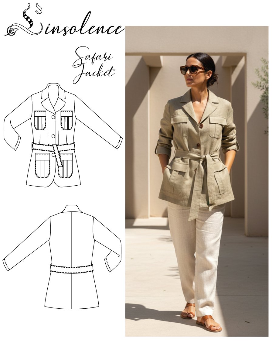 A4 Safari Jacket sewing pattern - 2