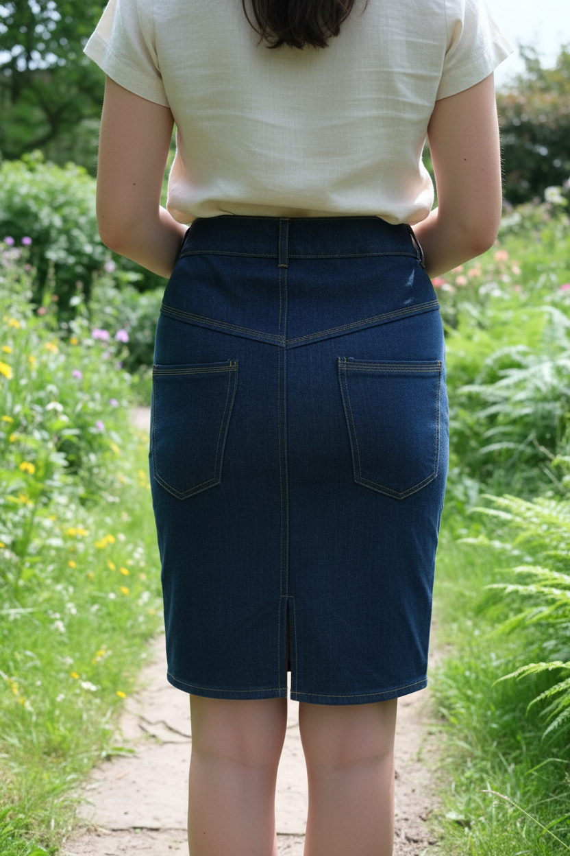 Patron de couture Jupe droite jeans - 3