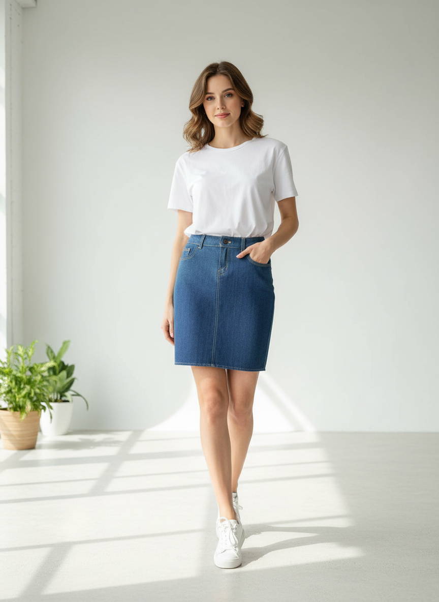 Patron de couture Jupe droite jeans - 4