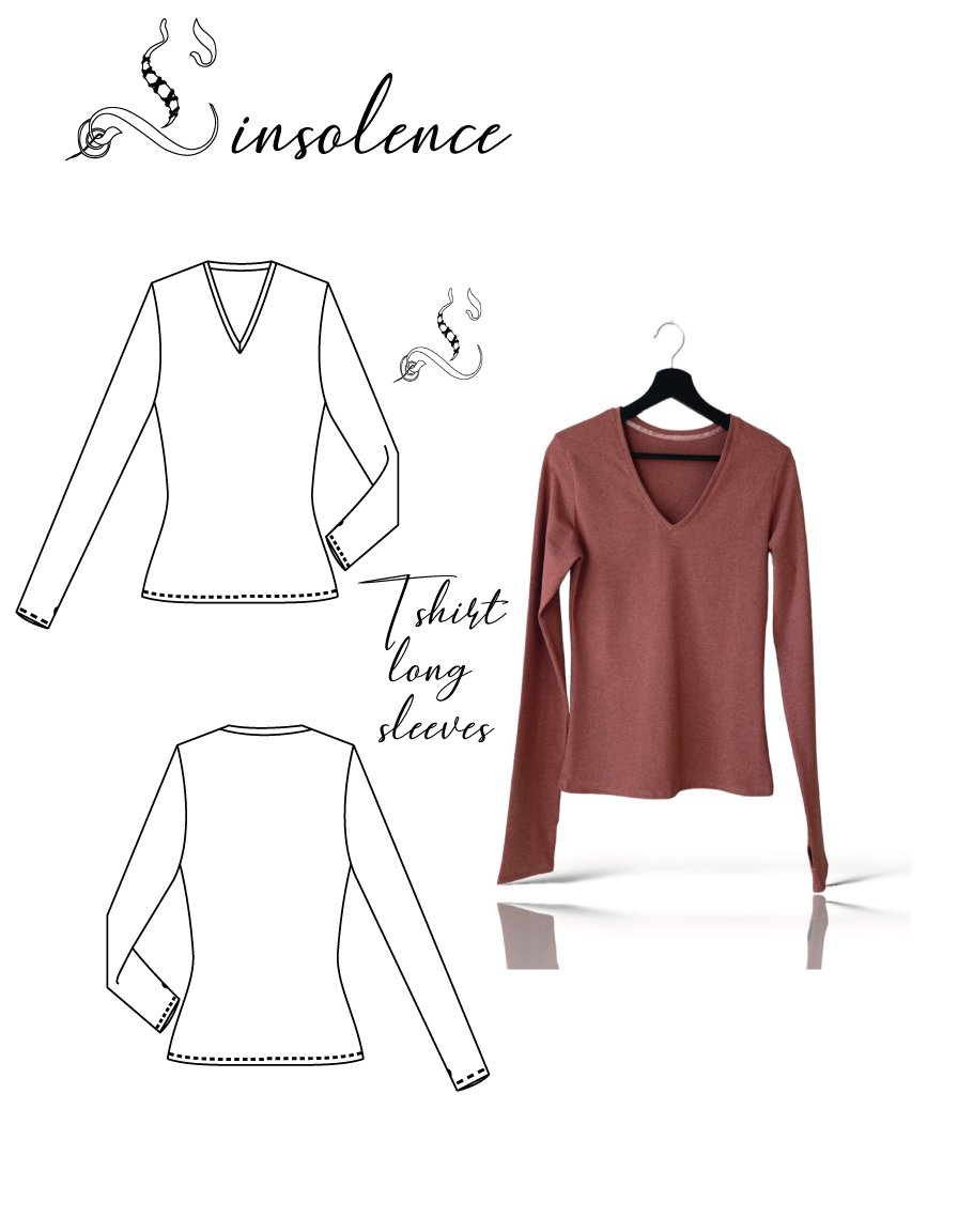 T shirt Manches longues avec trou pour pouce apparent