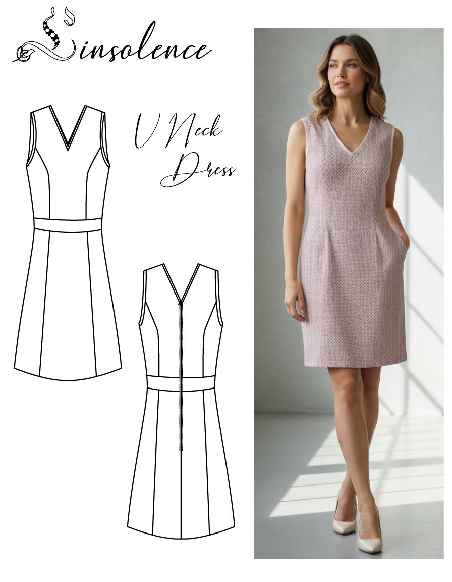 V neck dress pattern - 2